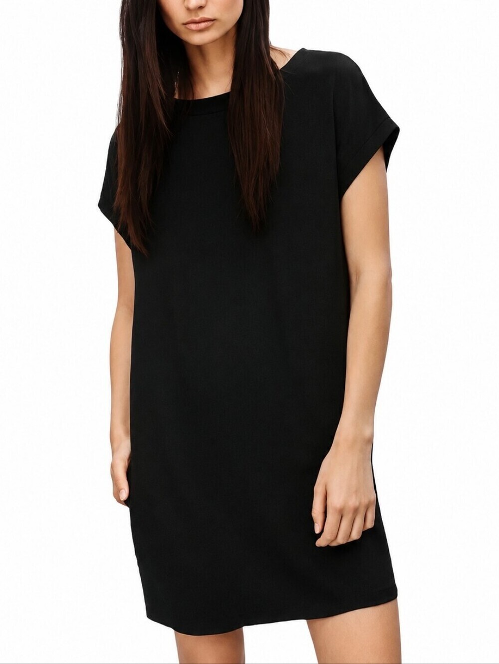 Aritzia TNA Tunic Mini Dress Women Small Black Minimalist